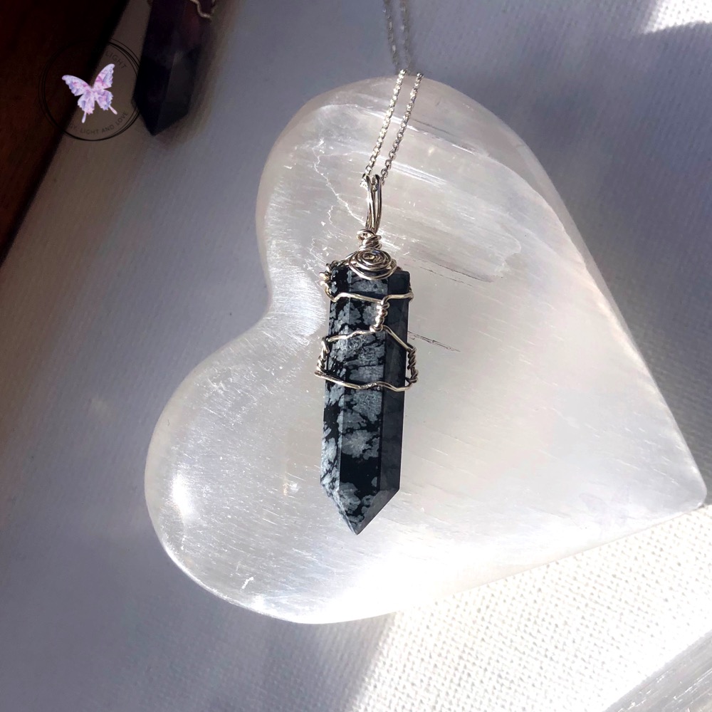 Snowflake Obsidian Point Pendant